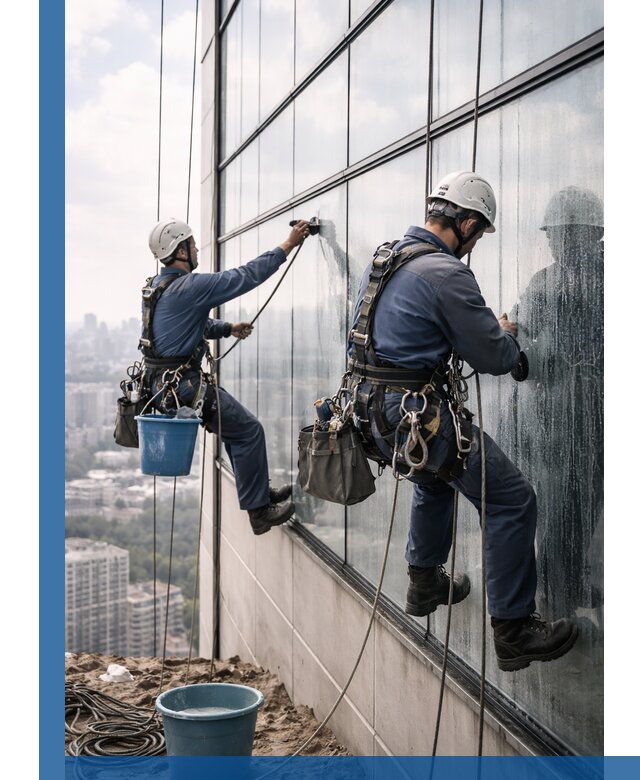 Профессиональная мойка фасадных окон альпинистами в Дедовске