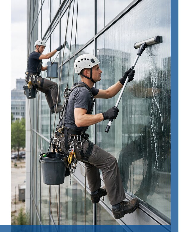 Мойка витражей альпинистами в Дедовске от 770 р. под ключ|ВЫСОТНИК-Ддв