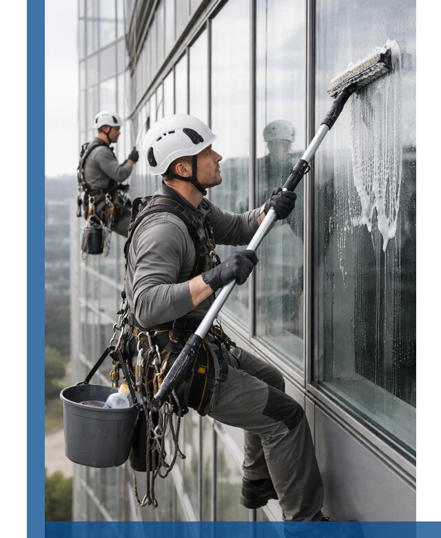 Высотная мойка сплошного остекления с выездом в Дедовске