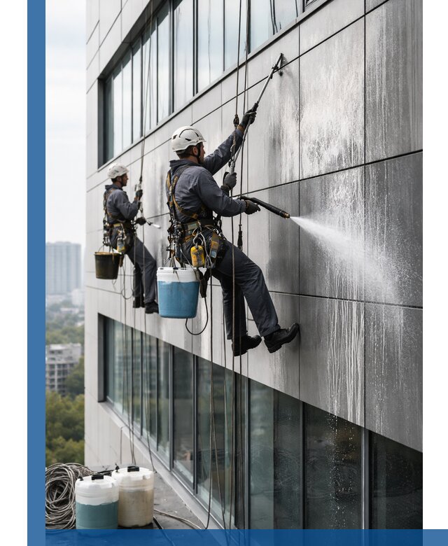 Профессиональная мойка вентилируемых фасадов в Дедовске