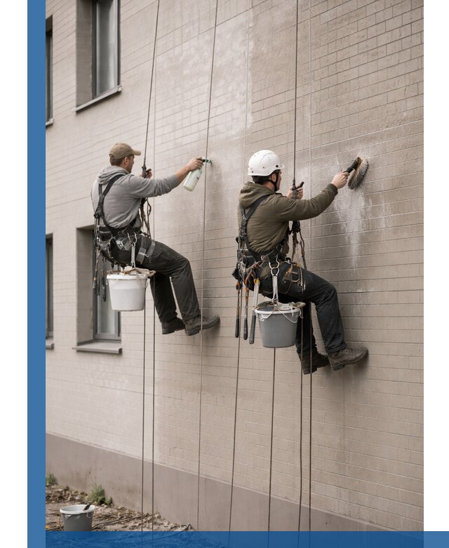 Удаление высолов с фасада зданий в Дедовске без повреждений и следов