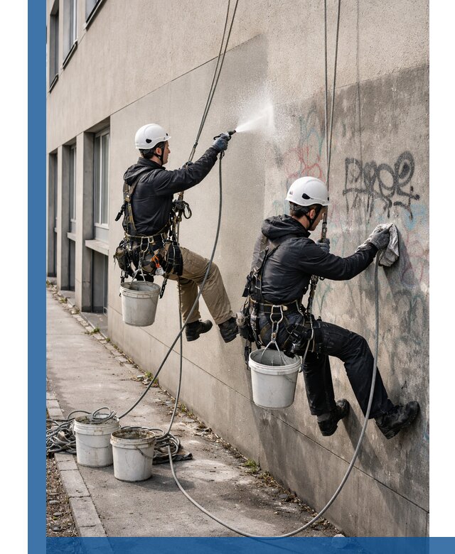 Антиграффити покрытие фасада с защитой от надписей в Дедовске