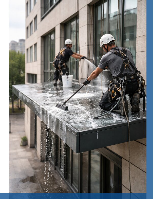 Мойка козырьков и навесов в Дедовске от 3848 р. | ВЫСОТНИК-Ддв