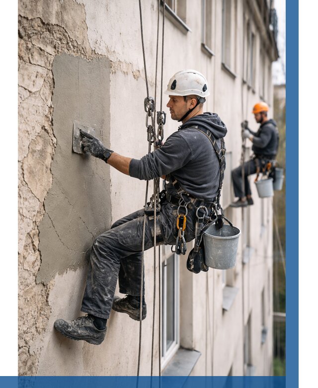 Восстановление штукатурки фасада в Дедовске от 1319 р. | ВЫСОТНИК-Ддв