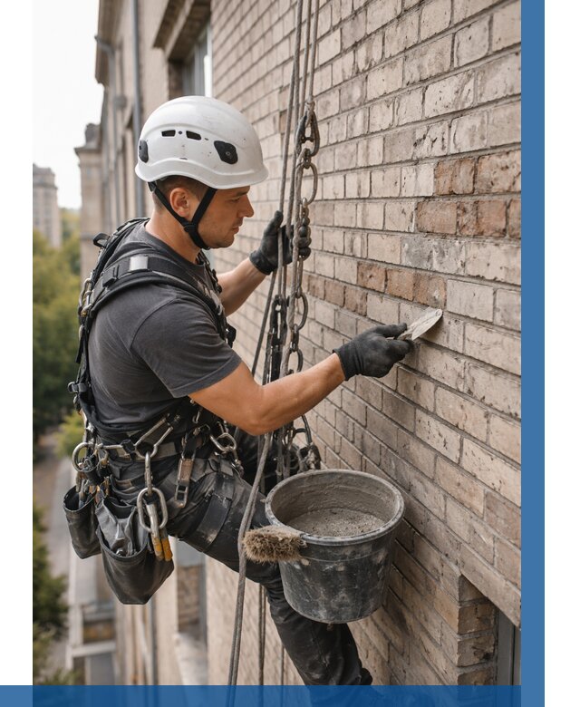 Ремонт кирпичной кладки фасада в Дедовске от 1979 р. | ВЫСОТНИК-Ддв