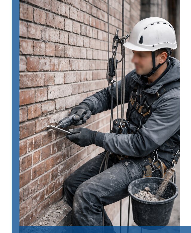 Расшивка кирпичных швов фасадов и стен, ремонт в Дедовске