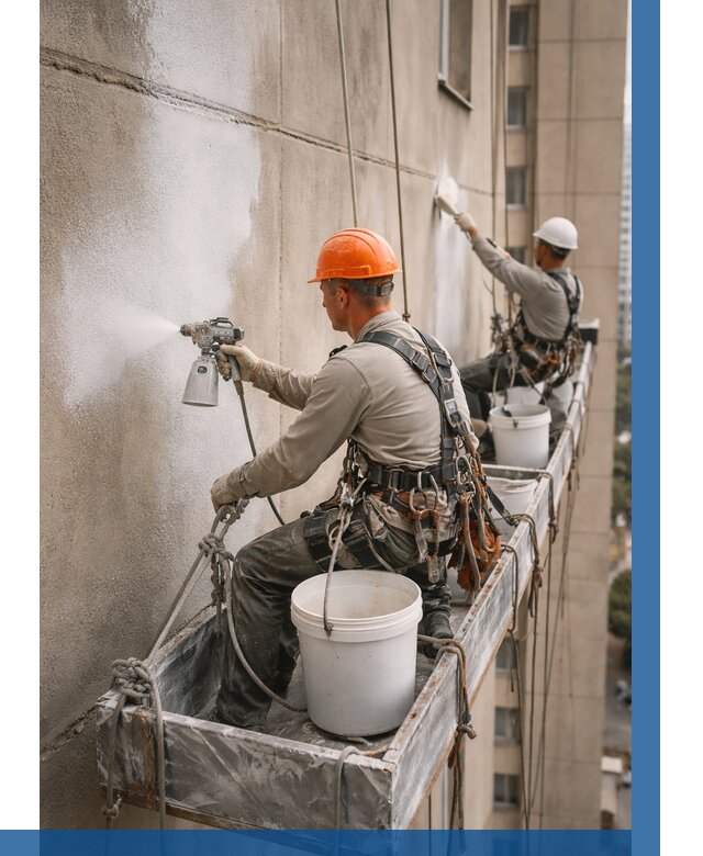 Грунтовка фасада на высоте в Дедовске от 132 р. | ВЫСОТНИК-Ддв