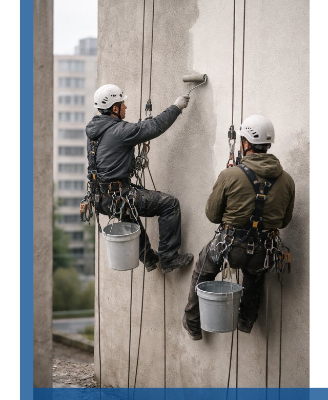 Покраска фасадов высотными альпинистами в Дедовске с гарантией