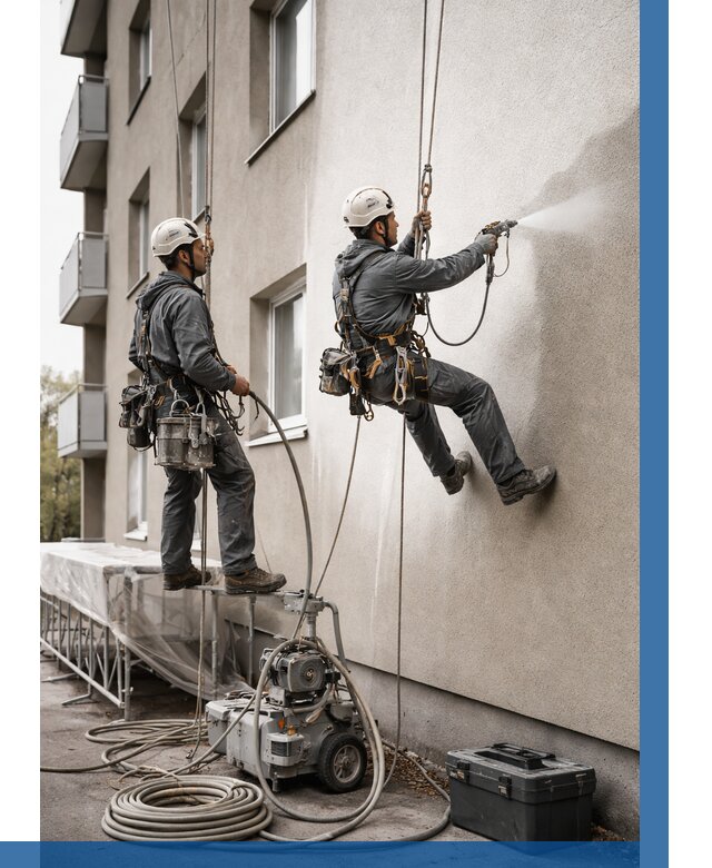 Безвоздушная покраска фасада в Дедовске от 242 р/м² | ВЫСОТНИК-Ддв