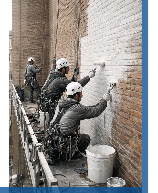 Покраска кирпичного фасада в Дедовске от 385 р. | ВЫСОТНИК-Ддв