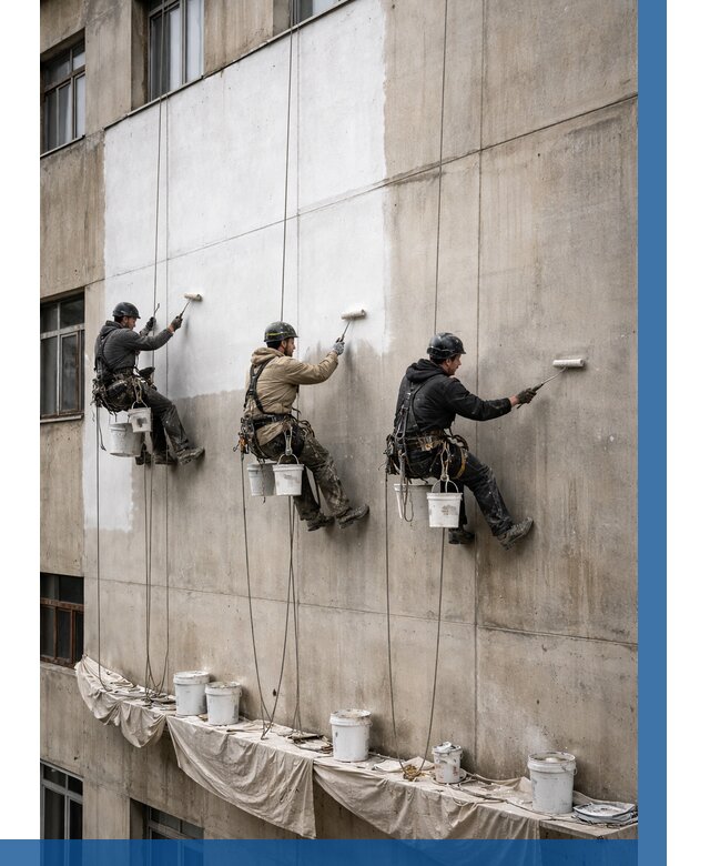 Покраска бетонного фасада в Дедовске от 385 р за м2 | ВЫСОТНИК-Ддв