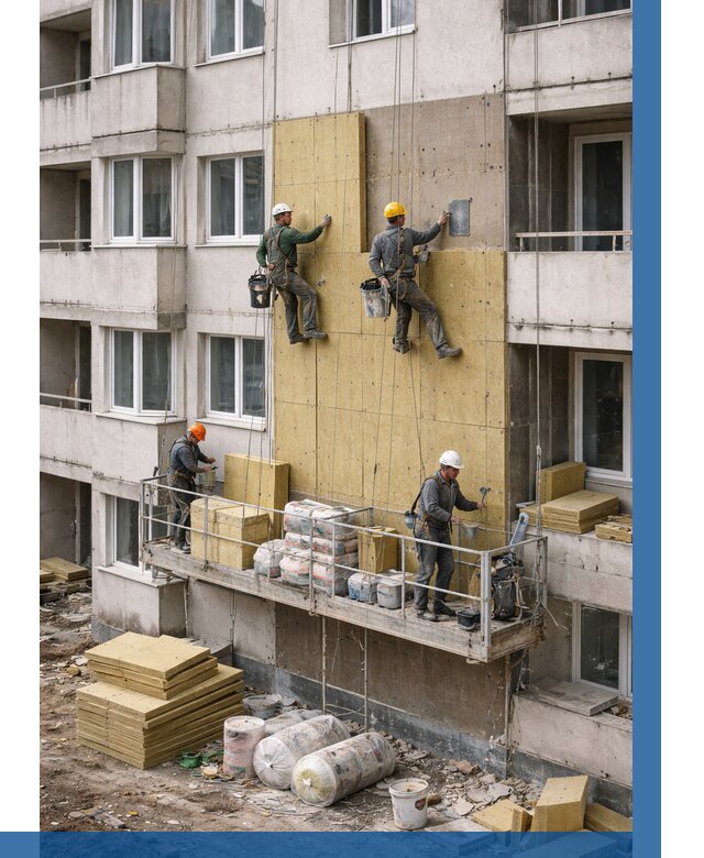 Утепление фасада минватой в Дедовске от 1649 р. | ВЫСОТНИК-Ддв