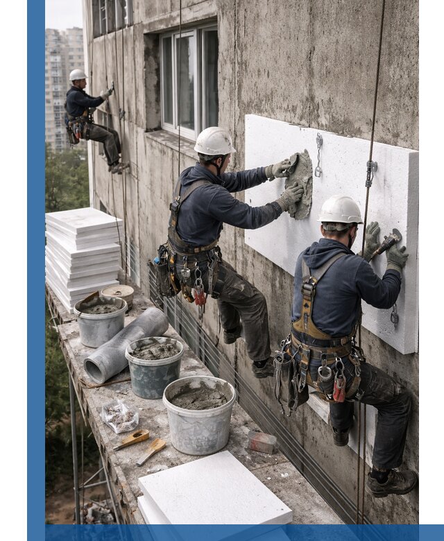 Утепление фасада пенополистиролом в Дедовске под ключ