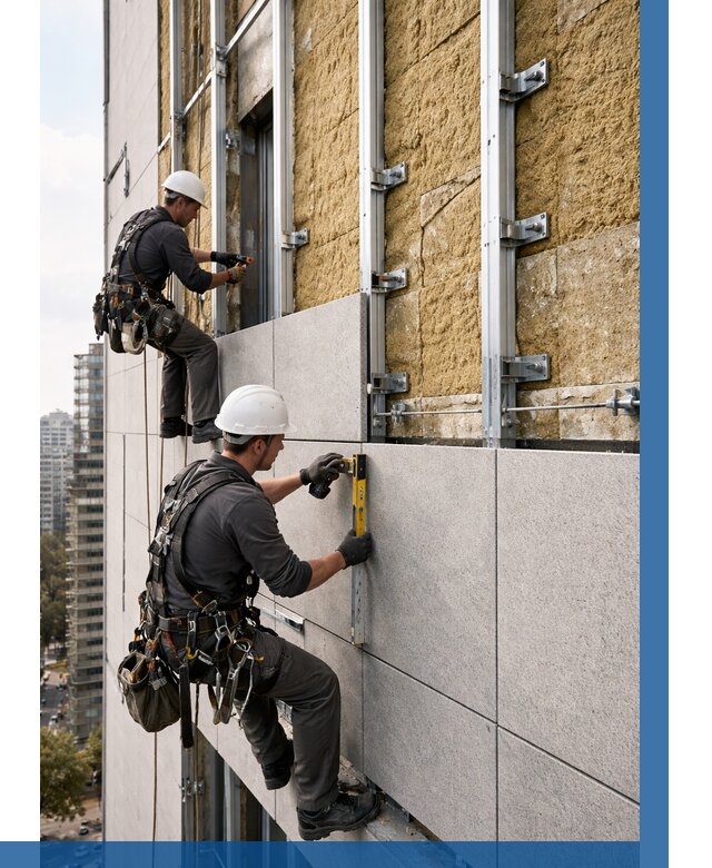 Монтаж вентилируемого фасада в Дедовске от 3848 р. | ВЫСОТНИК-Ддв