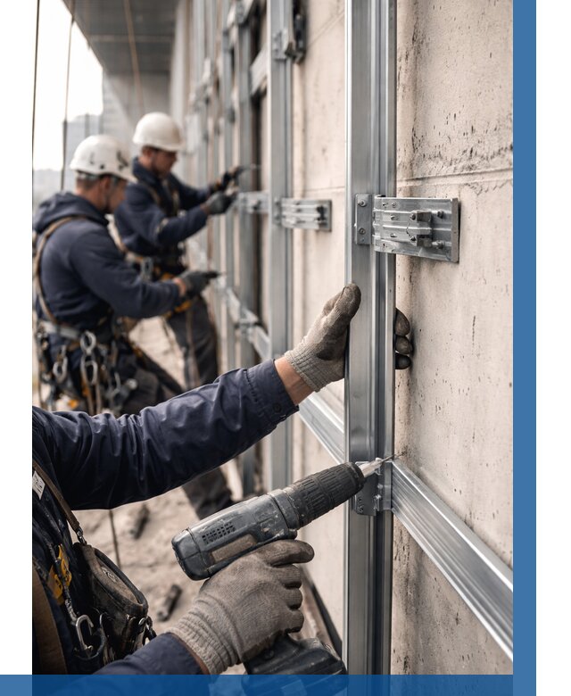 Монтаж подсистемы вентфасада в Дедовске от 935 р. | ВЫСОТНИК-Ддв