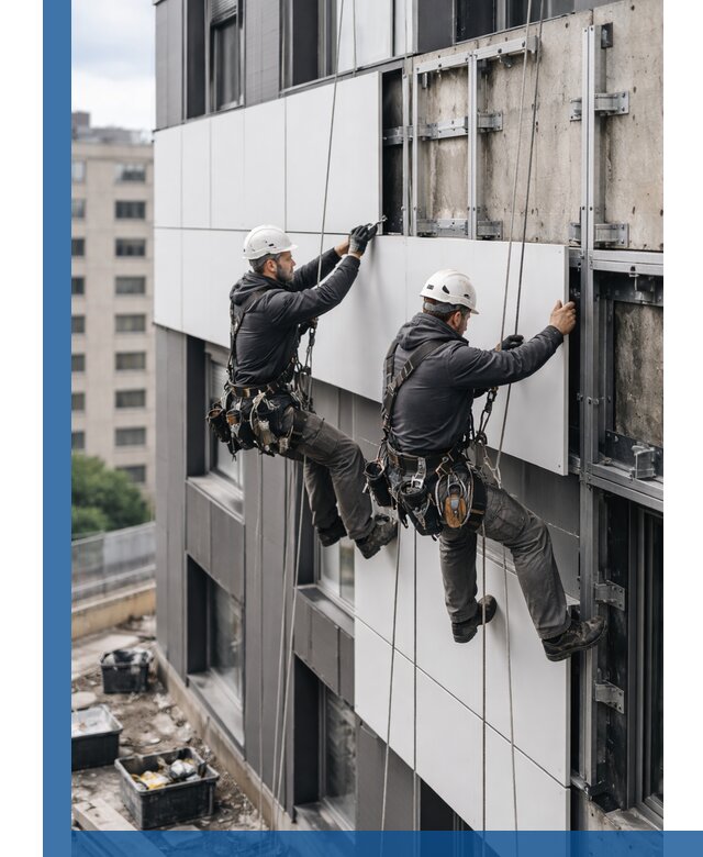 Монтаж композитных панелей фасада в Дедовске под ключ