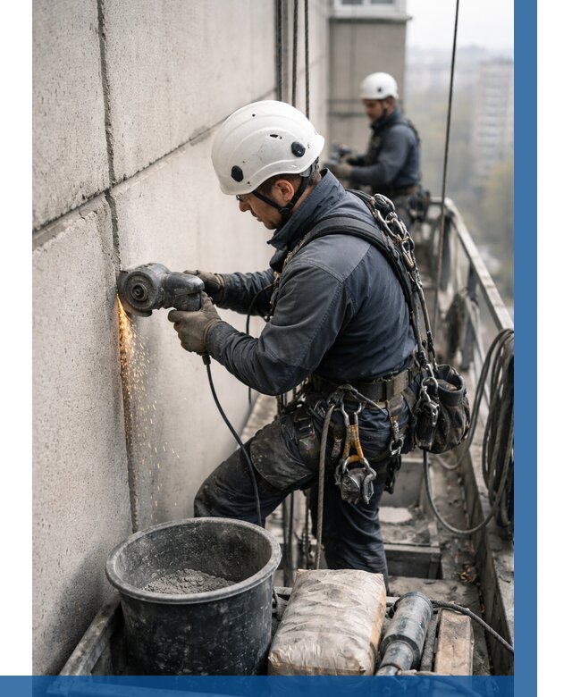 Штробление межпанельных швов в Дедовске от 1319 р. | ВЫСОТНИК-Ддв