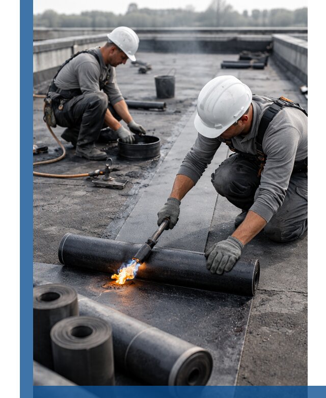 Ремонт рулонной кровли в Дедовске герметизация и восстановление