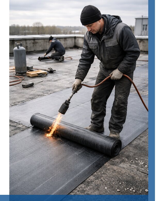 Ремонт наплавляемой кровли в Дедовске от 770 р. | ВЫСОТНИК-Ддв