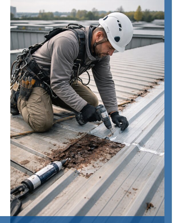 Ремонт профнастила на кровле в Дедовске от 770 р. | ВЫСОТНИК-Ддв