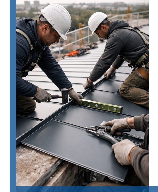 Монтаж фальцевой кровли в Дедовске для промышленных зданий