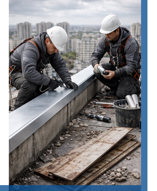 Замена парапетных крышек под ключ в Дедовске от 1319 р. | ВЫСОТНИК-Ддв