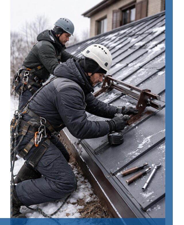 Монтаж снегозадержателей в Дедовске от 495 р. | ВЫСОТНИК-Ддв