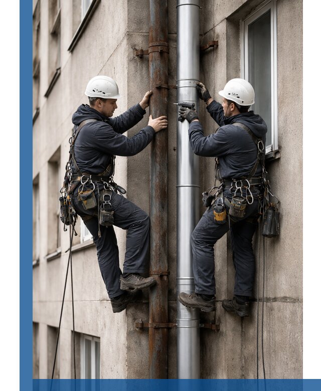 Замена водосточных труб в Дедовске: монтаж и демонтаж под ключ