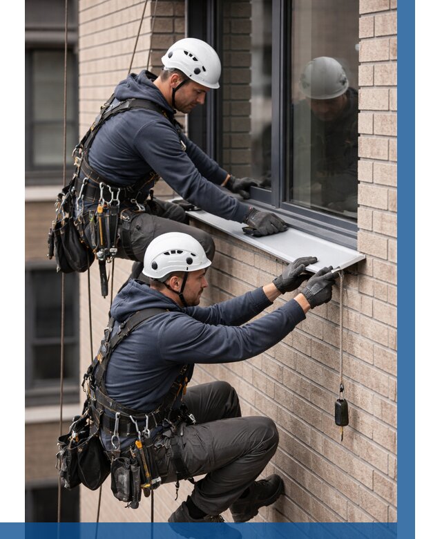 Монтаж оконных отливов под ключ в Дедовске от 3848 р. | ВЫСОТНИК-Ддв