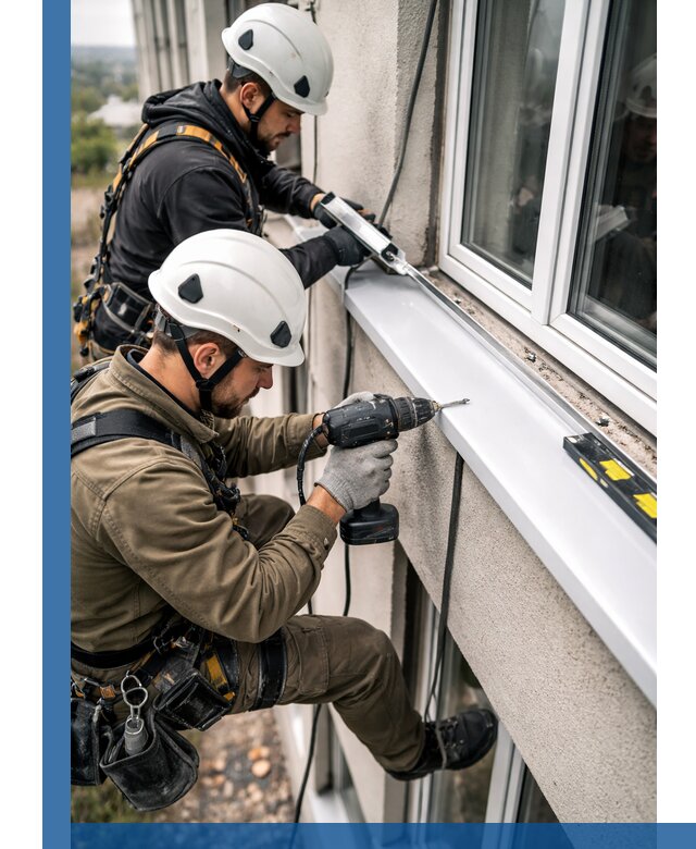 Профессиональный монтаж оконных отливов и отведения воды в Дедовске