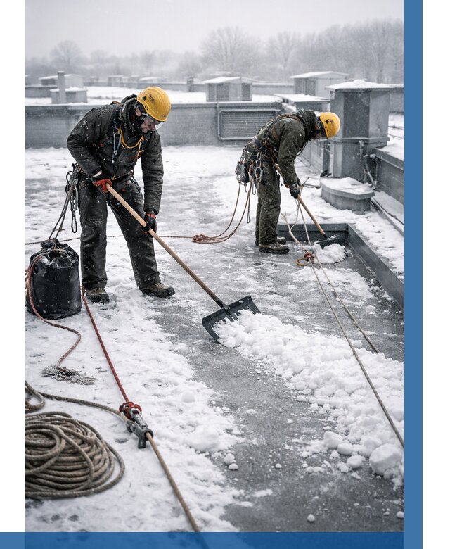 Очистка крыши от снега в Дедовске от 8246 р. | ВЫСОТНИК-Ддв