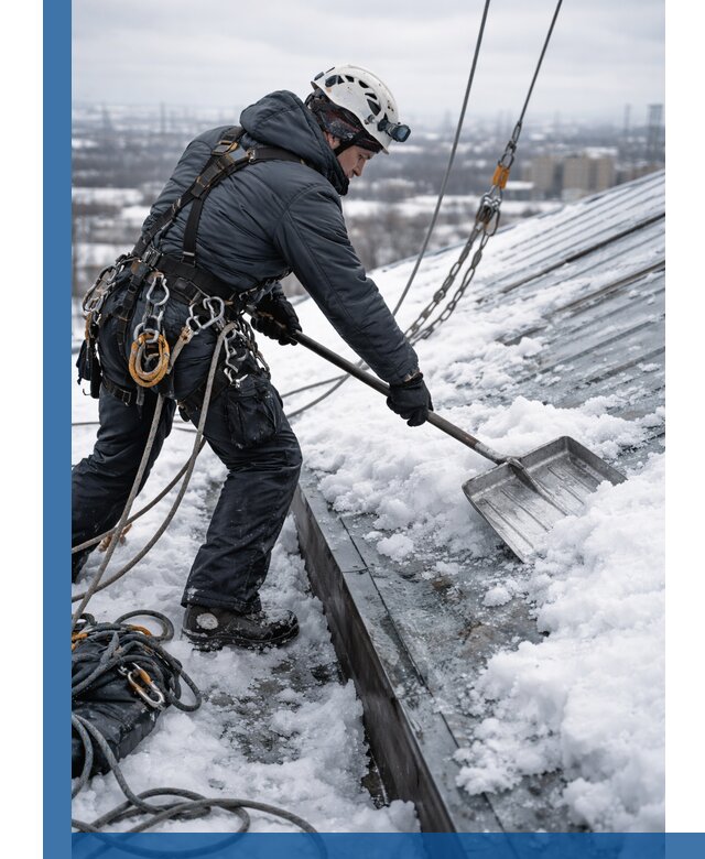 Профессиональная очистка кровли от снега и наледи в Дедовске
