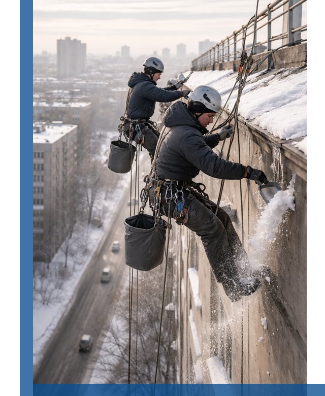 Очистка карнизов от снега в Дедовске профессионально и безопасно
