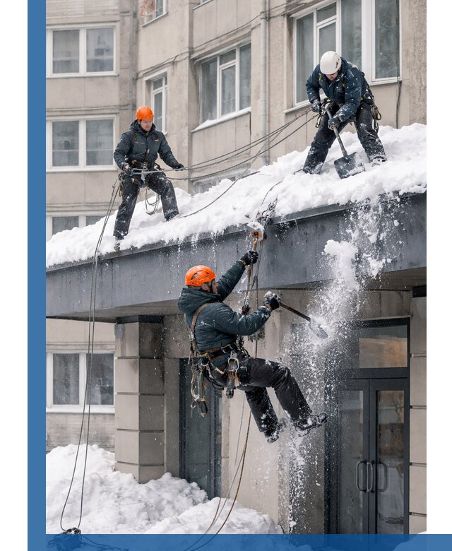 Безопасная очистка навесов от снега в Дедовске круглогодично