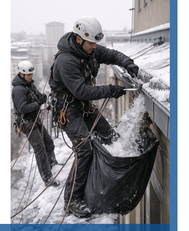 Аварийная очистка крыши в Дедовске под ключ от 330 р. | ВЫСОТНИК-Ддв