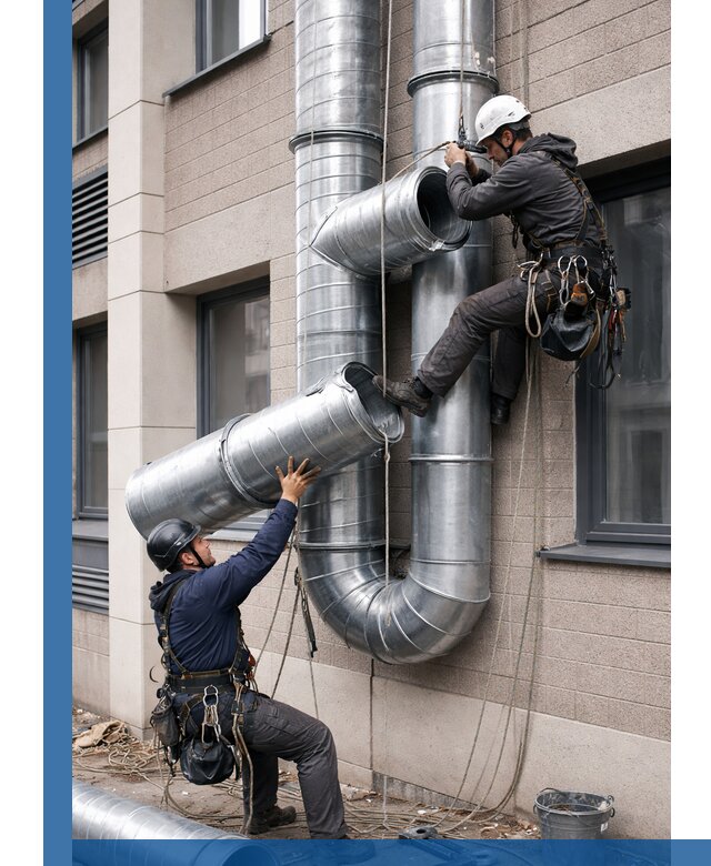 Монтаж фасадных воздуховодов в Дедовске с герметизацией и крепежом