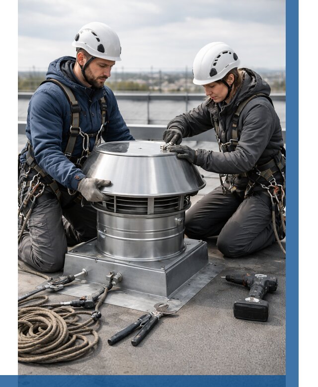 Установка дефлекторов на кровле в Дедовске от 4948 р. | ВЫСОТНИК-Ддв