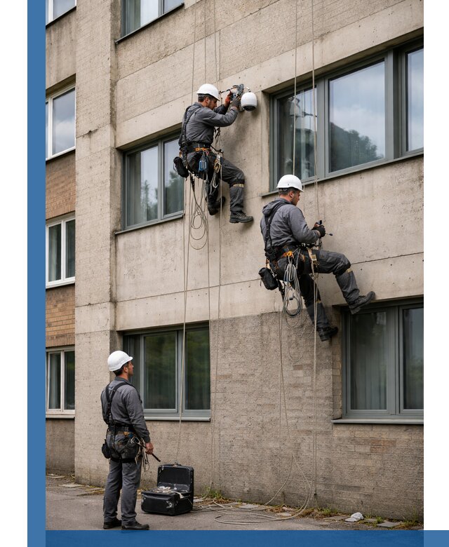 Монтаж фасадных камер видеонаблюдения в Дедовске под ключ