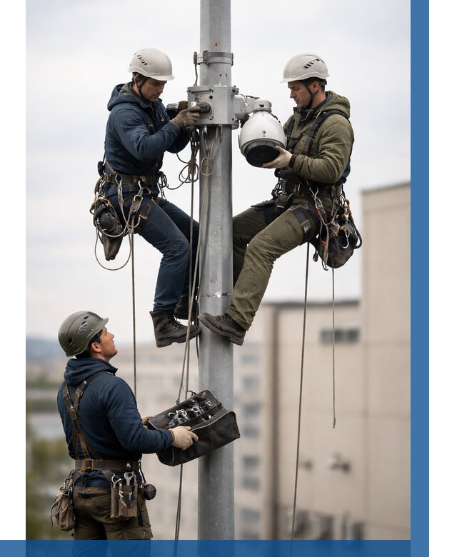 Установка видеокамер на мачте в Дедовске от 9346 р. | ВЫСОТНИК-Ддв