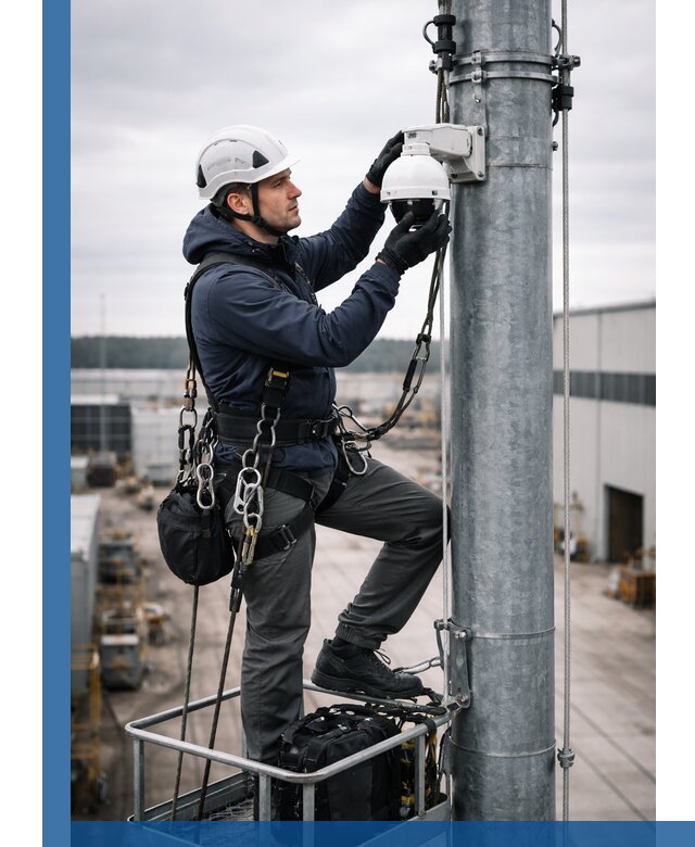 Профессиональная установка видеокамер на мачте в Дедовске