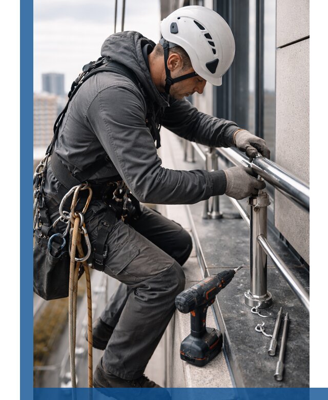 Монтаж ограждений на высоте в Дедовске для зданий и конструкций