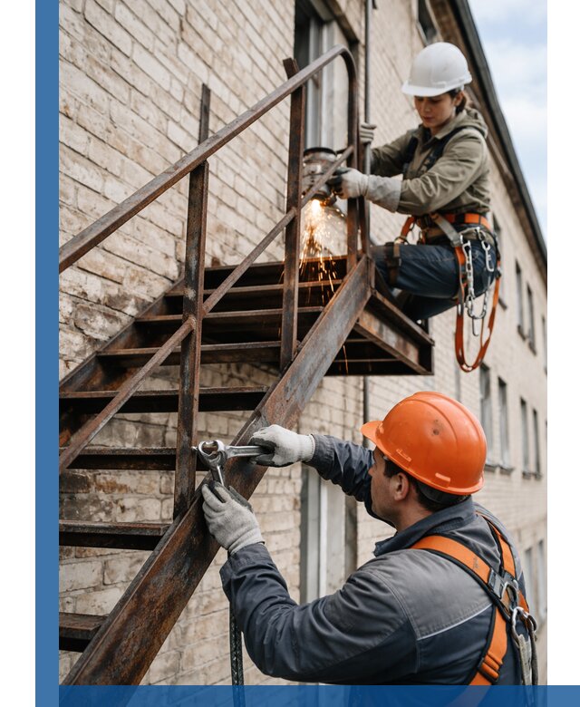Ремонт и восстановление пожарных лестниц с выездом в Дедовске