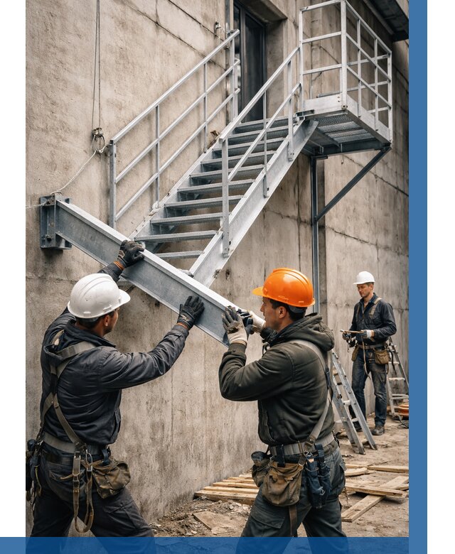 Монтаж металлических лестниц в Дедовске от 16493 р. | ВЫСОТНИК-Ддв