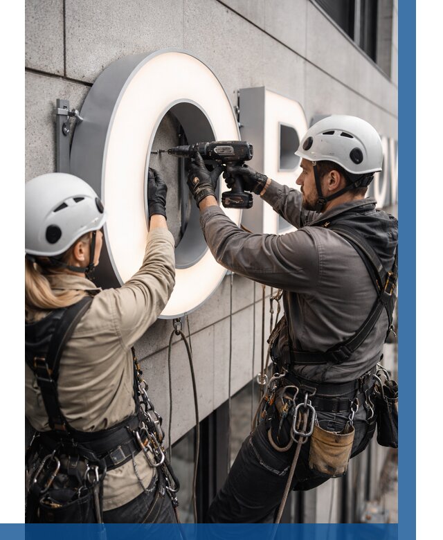 Монтаж световых букв в Дедовске от 3299 р. под ключ ВЫСОТНИК-Ддв