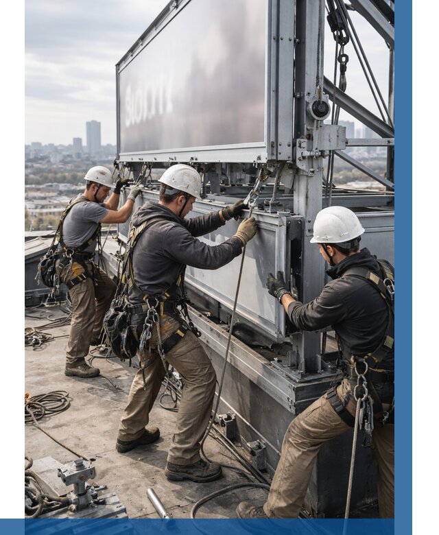 Монтаж крышной рекламной конструкции в Дедовске от 65970 р.|ВЫСОТНИК-Ддв