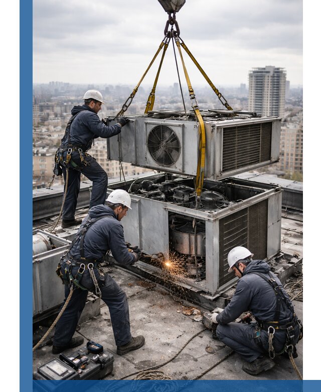 Демонтаж крышной установки в Дедовске любой сложности