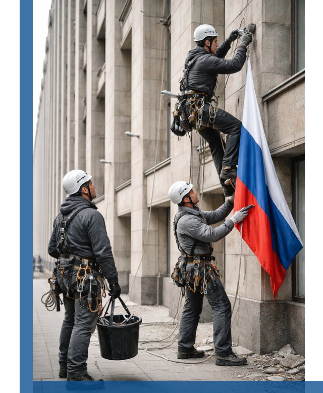 Профессиональная установка флагов на фасаде в Дедовске