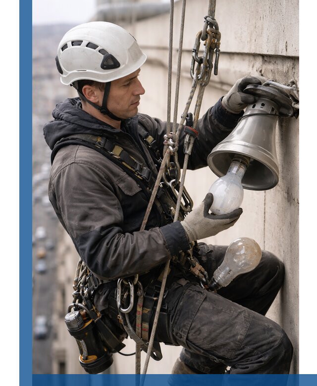 Замена ламп на высоте в Дедовске профессионально и быстро