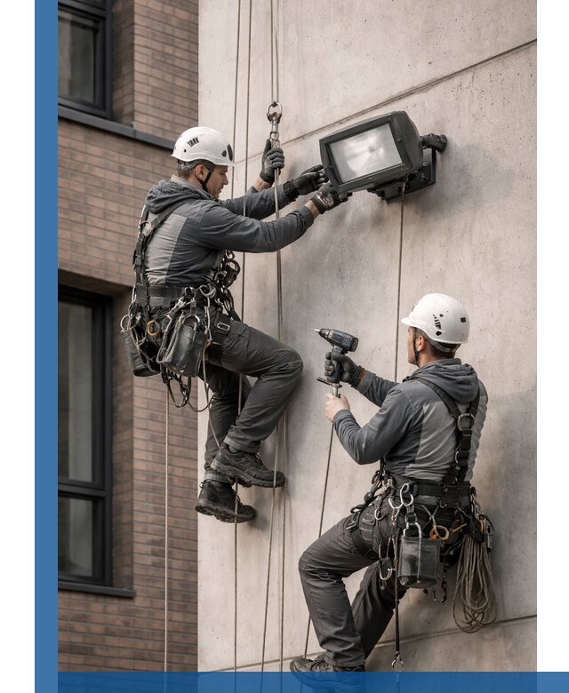 Профессиональный монтаж фасадных прожекторов в Дедовске под ключ