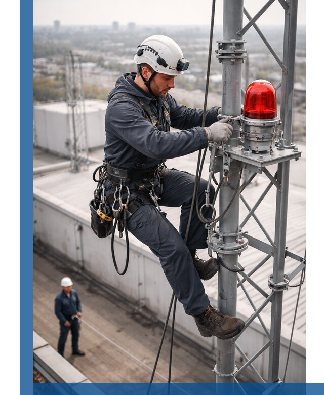 Монтаж заградительных огней и обслуживание объектов в Дедовске